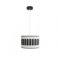 Distribuidor - Lâmpadas Diversas | Colgantes Moderno | COLGANTE IVANNA 1XE27 NEGRO/BLANCO-MADERA NEGRA REGX30X30 CM Ref: 188493009